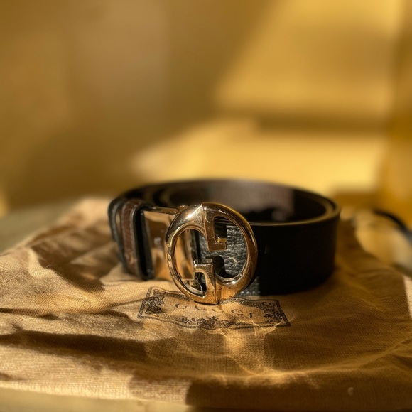 Gucci GG Interlocking Buckle Reversible Belt Black/Brown - Picture 2 of 9